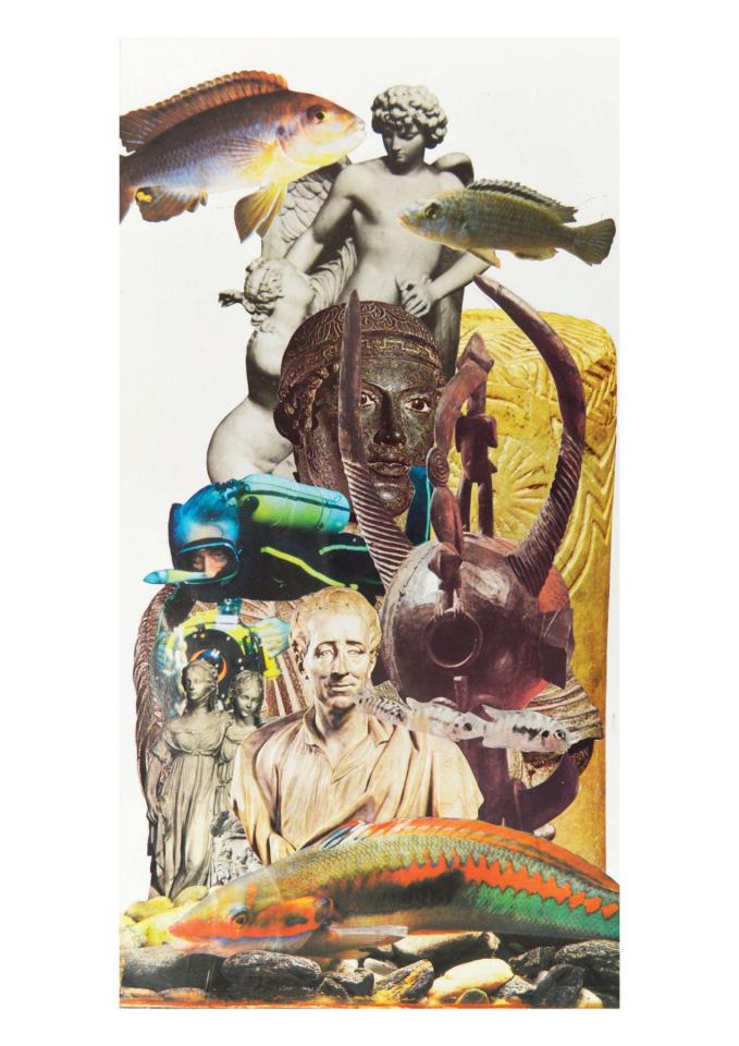 Éros et Psyché, 2017. Collage, 39 x 20,1 cm.