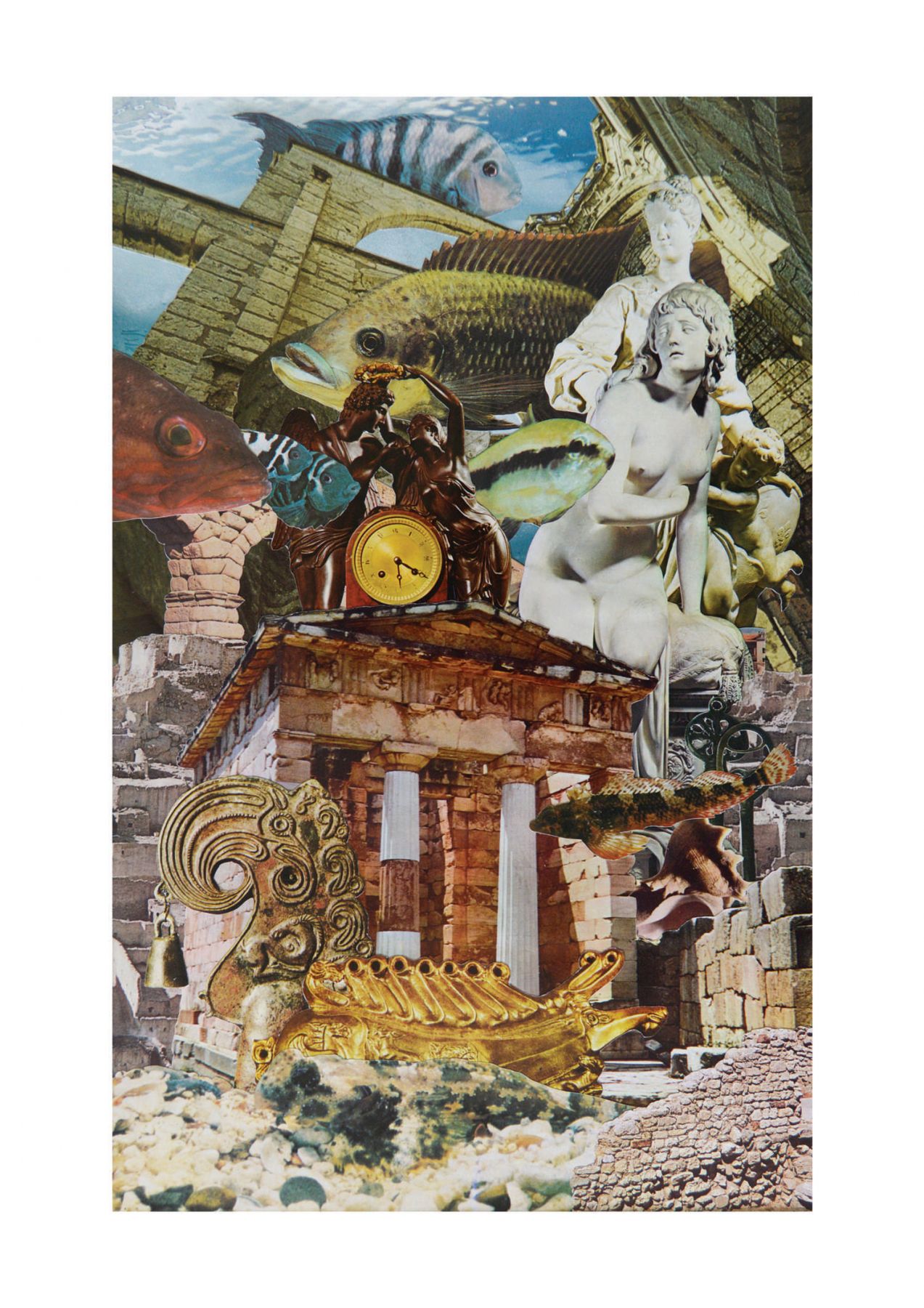 L’Horloge, 2017. Collage, 35,8 x 22,5 cm