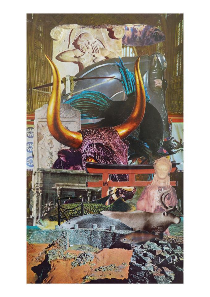Gothic Bull Head, 2017. Collage, 38,2 x 22,2 cm